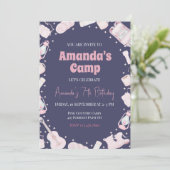 Camping sac à dos Fille Invitation d'anniversaire (Debout devant)