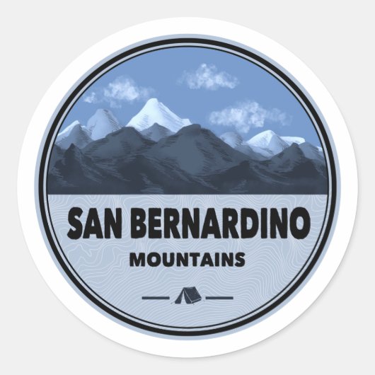 Camping San Bernardino Mountains California Ronde Sticker (Voorkant)