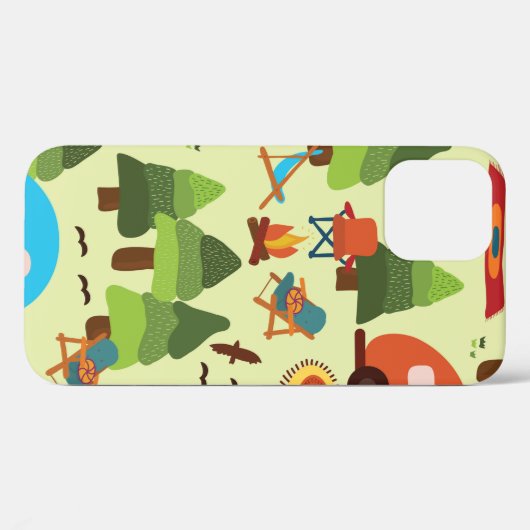 Camping scene - caravan, kampeerstoelen, vuurpleis Case-Mate iPhone case (Achterkant (horizontaal))