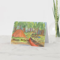 Camping Scene Happy Birthday Kaart