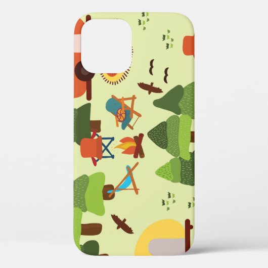 Camping scene, naadloos  patroon Case-Mate iPhone case (Achterkant)