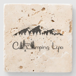 Camping Scene  Stenen Onderzetter