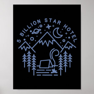 Camping Shirt 5 Billion Star Hotel Line Kunst Wand Poster