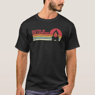 Camping Shirt. Retrostijlhoofd van de kampvuur T-shirt