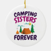 Camping Sisters Forever Keramisch Ornament (Achterkant)