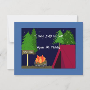 Camping Sleepover Anniversaire Fête Invitation