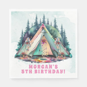 Camping Sleepover Verjaardagsfeest Servet