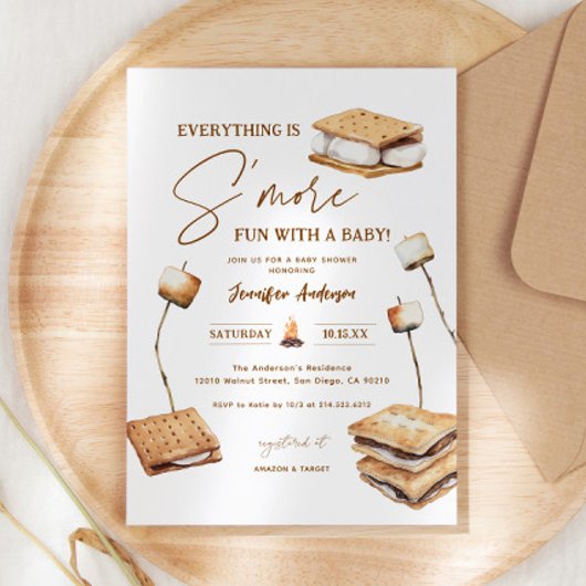 Camping S'more Fun Baby Shower Kaart