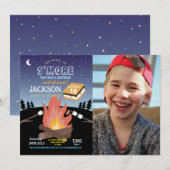 Camping S'More Party Camp Fire Photo Invitation Kaart (Voorkant / Achterkant)