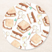 Camping smores verjaardagsfeestje onderzetters (Voorkant)