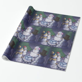 Camping Snowmen Kerstmis Cadeaupapier