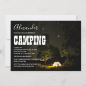 Camping sous le ciel nocturne Invitation d'anniver (Devant)