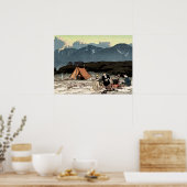 Camping Southern Japan Alps Yoshida Hiroshi 1928 Poster (Keuken)