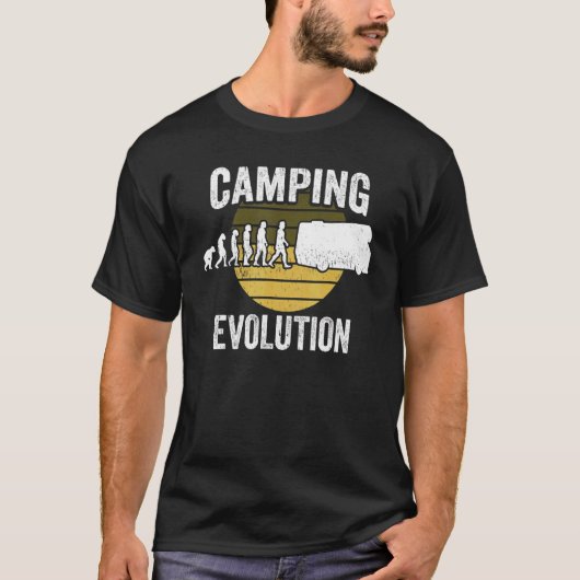 Camping Spruch Camping Evolution T-shirt (Voorkant)