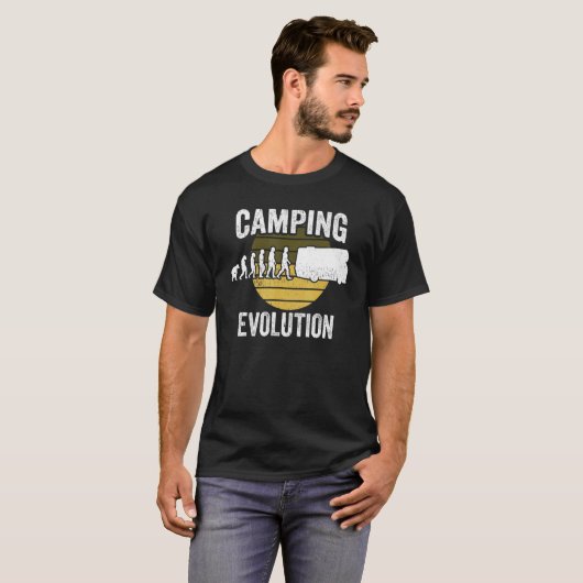 Camping Spruch Camping Evolution T-shirt (Voorkant volledig)