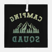 Camping Squad Camping Trip Moundoorn Outdoor Glas Ornament (Achterkant)