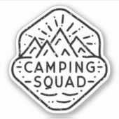 Camping squad matching zomerkamp sticker (Voorkant)