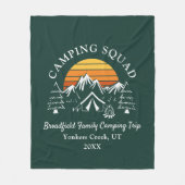 Camping Squad Modern Family Matching Grandma Fleece Deken (Voorkant)