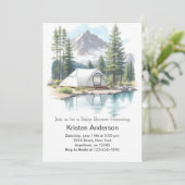 Camping Stars Adventure wacht op Baby shower Kaart (Staand voorkant)