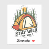 Camping Stay Wild Tent | Sticker Die-Cut (Feuille)