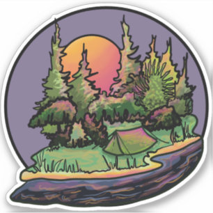 Camping Sticker Paysage