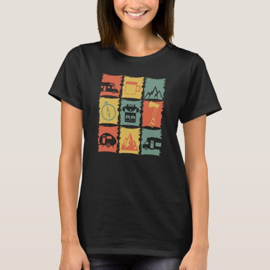 Camping Stuff Grafik pour un T-shirt Camper (Devant)