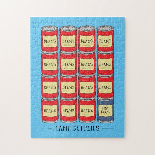 Camping Supplies Baked Beans Fun Legpuzzel (Verticaal)