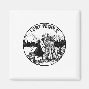Camping T-shirt Wandelen Ik Haat Mensen Ik Eet Men Magneet