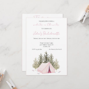 Camping Tent Bachelorette Party Invitation Kaart