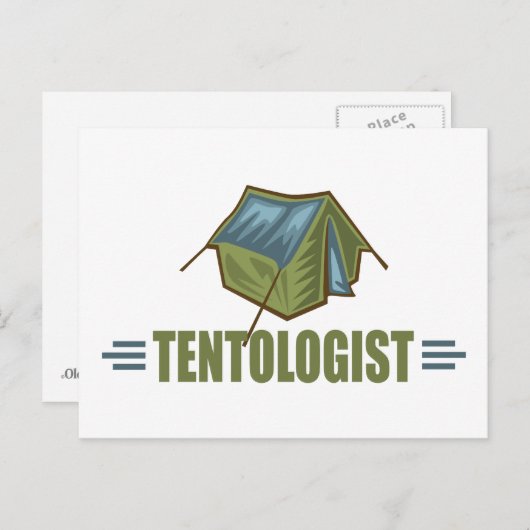 Camping, tent briefkaart (Voorkant / Achterkant)