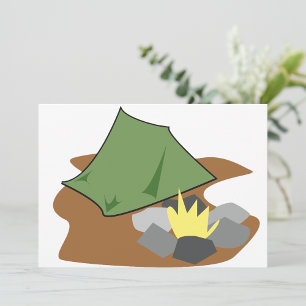 Camping Tent en kampvuur Outdoor Adventure Kaart