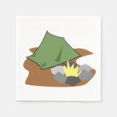 Camping Tent en kampvuur Outdoor Adventure Servet (Voorkant)