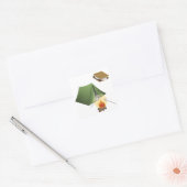 Camping, Tent, Kampvuur, Smores Vierkante Sticker (Envelop)