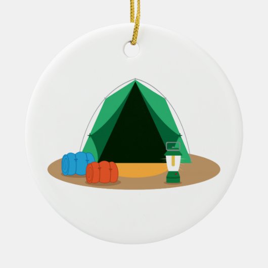 Camping Tent Keramisch Ornament (Voorkant)