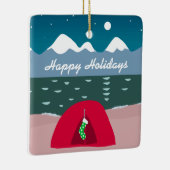 Camping Tent met kerstmis Keramisch Ornament (Rechts)