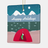 Camping Tent met kerstmis Keramisch Ornament (Links)