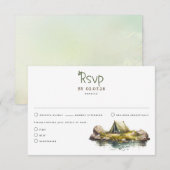 Camping Tent Natuur Thered Wedding RSVP Kaarten (Voorkant / Achterkant)