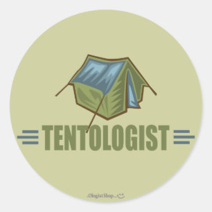 Camping, tent ronde sticker