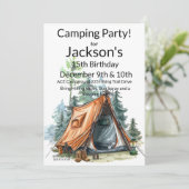 Camping Tent, Scène Verjaardag Kaart (Staand voorkant)