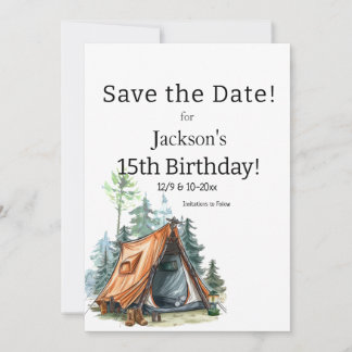 Camping Tent, Scène Verjaardag Save the Date