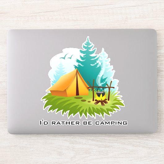 Camping Tent Woods Design Contour Sticker (Ordinateur)