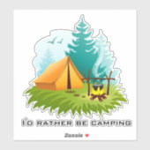 Camping Tent Woods Design Contour Sticker (Feuille)