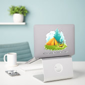 Camping Tent Woods Design Contour Sticker (Ordinateur portable sur le bureau)