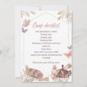 Camping Tente Bonfire Girl Anniversaire Invitation (Dos)