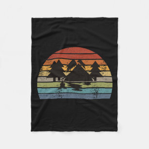 Camping Tents Retro Fleece Deken