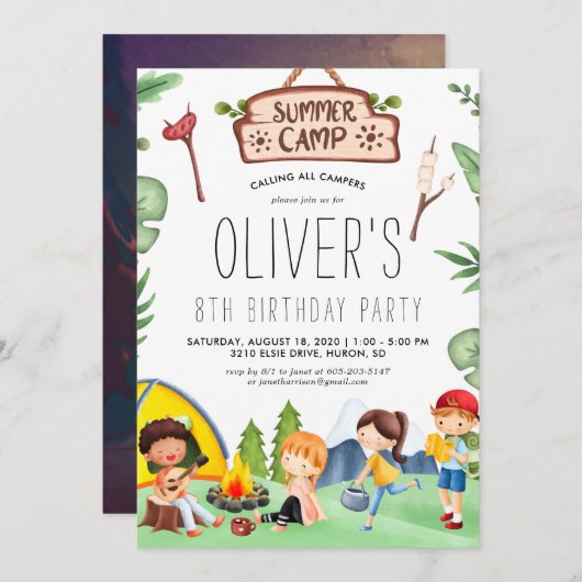 Camping Thaps Kinder Summer Camp | Partij voor de  Kaart (Voorkant / Achterkant)