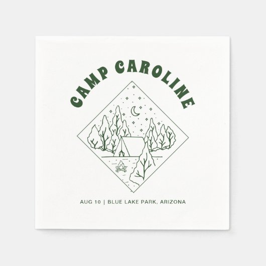 Camping Thema Afscheidsceremonie Feest Servet (Voorkant)