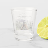 Camping thema Bachelorette Shot Glas (Achterkant)