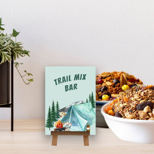 Camping Thema Bewerkbare Party Food Bar Teken Kaart