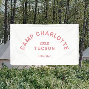 Camping thema Roze Camp Crest Bachelorette Spandoek